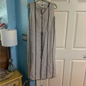 Charter Club Linen Striped dress Sz.M